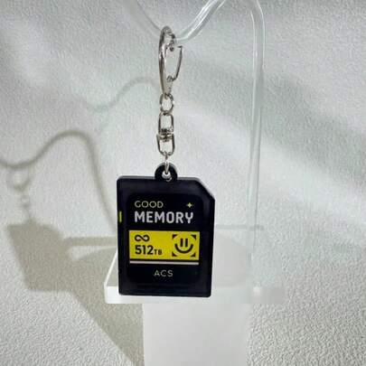 Vintage Gaming Collectible, Memory Card Keychain For Bag Charm, Cute Aesthetic IG Fashion Accessory, Retro Gamer Gift For Boys & Girls