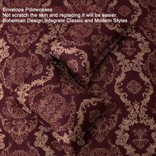 7 Pieces Paisley Comforter Set Queen King Bed In A Bag Comforter, Brown/Blue/Green/Pink Boho Pattern Soft And Comfortable Summer Bedding Set Bed In A Bag For All Seasons, Includes Comforter, Flat Sheet, Fitted Sheet, Pillowcases, Ideal Gift. - 紫紅色 - 查看 5