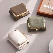 1个男士PU皮钱包，带金属扣，多卡位零钱包，短款对折钱包 - 多色 - 查看 8