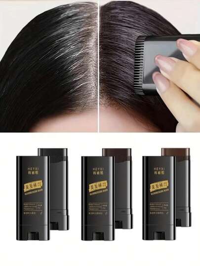 Three-In-One Hair Dyeing Stick | With Teeth, Emergency Hair Dyeing, The White Hair Savior! Solves Problems Such As Exposed White Hair, Temporary Touch-Up Dyeing Troubles, Complex Operation Of Hair Dyeing Tools, Uneven Touch-Up Dyeing, Etc. Suitable For Daily Commutes, Workplace Meetings, Family Gatherings, Dates, Parties, Travel Emergencies, Festivals, And Also An Excellent Gift For Thanksgiving, Birthdays, Mother's Day, Father's Day, And Valentine's Day.