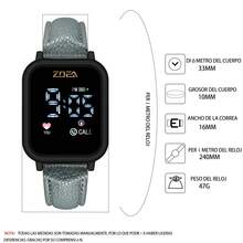 ZOEA Couple Digital Watches - 錶帶:淺綠色/錶殼:銀色 - 查看 3
