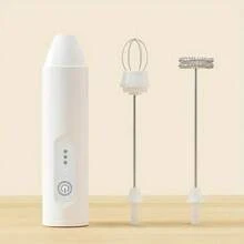 Máy đánh sữa và máy trộn cầm tay 2 trong 1, sạc USB, động cơ mạnh mẽ 3 tốc độ, tích hợp que đánh trứng và máy tạo bọt, hoạt động không dây cho cà phê, latte, cappuccino, whisky - Thiết bị nhà bếp nhỏ gọn, tay cầm tiện dụng, cấp nguồn USB (tương thích với thiết bị USB-C), máy đánh sữa cầm tay, dung lượng pin: 300mAh - Nhiều màu - Xem 10