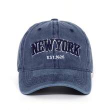 2顶男女通用经典刺绣“NEW YORK”水洗棒球帽，可调节休闲防晒快扣帽 - 彩色 - 查看 7