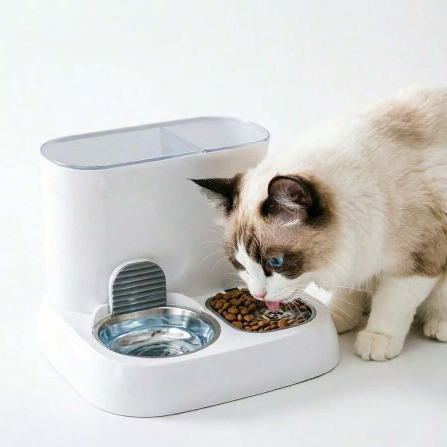 Gravity Automatic Pet Feeder & Water Dispenser Set, Self-Filling Cat & Dog Food & Water Station With Stainless Steel Bowls, No Power Needed