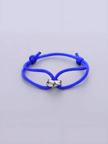 1pc Handmade Adjustable Stainless Steel Triple Circle Hollow Thin Bracelet, Unisex Couple Gift (Slight Color Difference May Exist Between Actual Product And Image Due To Lighting And Angle During Photography) - Silver - View 31