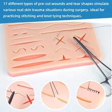 Suture Practice Skin Pad, Surgical Suture Practice Model Suitable For Various Wounds, Silicone Skin Model, Suture Practice Skin Pad Suitable For Suture Practice Of Various Wounds, Silicone Skin Model, Medical Student Training - Multicolor - View 5