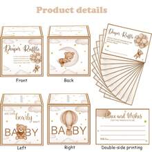 Bộ hộp trò chơi bốc thăm gấu bông, 50 thẻ trò chơi tiệc tùng kèm hộp, hoạt động trang trí bàn tiệc dễ thương cho tiệc mừng em bé, chào đón hoặc sự kiện bất ngờ. - Xem 4