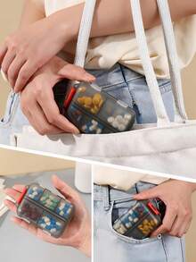 Travel Pill Storage Box Portable Pill Organizer For Storing Tablets Jewelry Accessories Multifunctional Pill Case 10-Cell Daily Medicine Container For Women Men For Travel Bag Or Pocket Home Office School Pill Holder Travel Essential Cruise Essentials Home Accessories - Multicolor - View 8