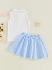 Baby Girls Tank Top Co-Ords - 藍色 - 查看 2