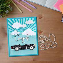 Creative Cloud Dies，DIY剪贴簿相册和压花模板，贺卡制作工具，卡片纸切割工艺品，礼品卡制作模板模切。 - 銀色 - 查看 3