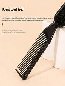 Dual-Function Hair & Beard Brush, Equipped With Comb For Styling Voluminous Hair And Trimming Beard, Designed Specifically For Men To Create Natural Voluminous Hairstyles And Maintain Neat Beards - A - View 3
