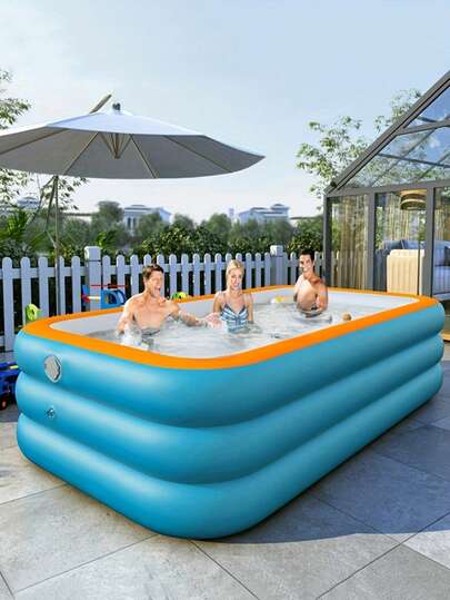 בריכת שחייה מתנפחת אחת, בריכה מתנפחת עבה גדולה למבוגרים, משחק מים חיצוני לקיץ - מבנה יציב, התקנה קלה ומהירה, אפשרויות גדלים מרובות, אידיאלי למסיבות קיץ, חגים ומפגשים משפחתיים