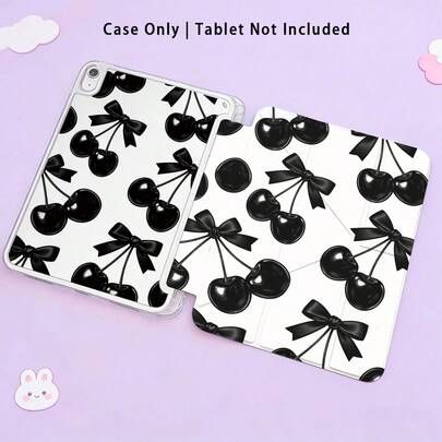 樱桃彩绘效果亚克力水晶保护套，3+Y折叠防弯折，兼容荣耀Matepad、苹果第十代/11（2025款）、三星Galaxy Tab A9 Plus/A11/A11 Plus等平板电脑型号