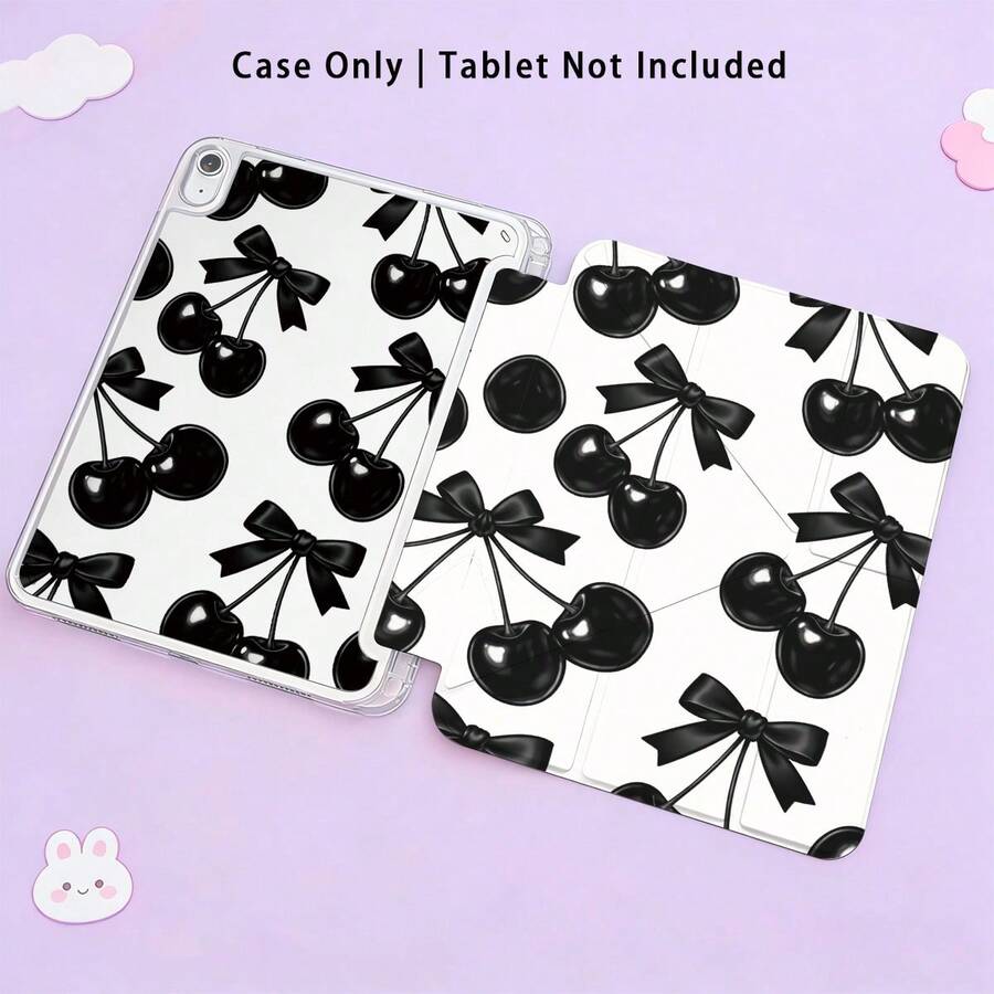 Cherry Painted Effect Acrylic Crystal Cover, 3+Y Fold Anti-Bend, Compatible With Honor Matepad, Apple 10th Generation/ 11 2025, Tablet Case Compatible With Samsung Galaxy Tab A9 Plus/A11/A11 PLUS And Other Models - Multicolor - View 1