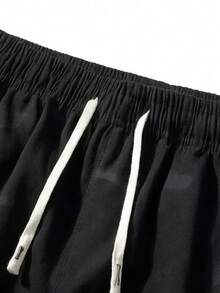 Men's Casual Camouflage Cargo Pants - Loose Fit, Multi-Pocket Design - Black - View 5