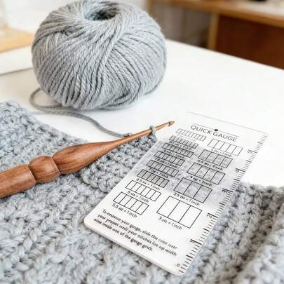 Quick Gauge Ruler For Knitting And Crochet – Effortless Stitch Measurement Tool With Grid Design, No Counting Required