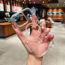 Transparent Magnetic Phone Case Compatible With IPhone 11, 13, 12 Pro Max, 14, 15, 16 Pro Max, 16e - White - View 6