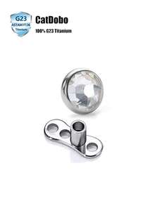 1pc G23 Titanium Ball Zirconia Subdermal Anchor Piercing Jewelry Western Style Personality Body Jewelry Bone Inlay Nose Stud Wedding Supplies - Three-hole Embedded Stud Czech Drill - View 16