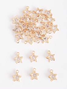20个时尚可爱的立方氧化锆星形吊坠饰品，适合DIY珠宝、礼品等。 - 金黃色 - 查看 7
