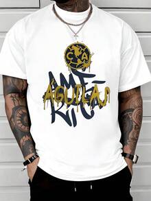 Símbolo del águila poderosa que representa fuerza libertad y orgullo de quienes enfrentan los retos con valentía unido a un mapa dorado que evoca la conexión global y el espíritu competitivo camiseta de hombre moderna cómoda para uso diario - Blanco - Ver 8