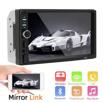 7 Inch 1 Din Car Radio MP5 Player Touch Screen FM USB AUX Mirror Link Universal Autoradio