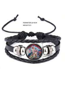 1件 奇幻故事时间宝石手链 黑色编织皮绳手链 随机款式，新年礼物，情人节礼物，复活节礼物[随机款式] - 彩色 - 查看 7
