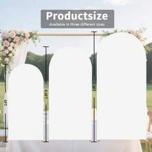Party Backdrop Arch, Wedding Backdrop Decoration, Available In Various Colors And Sizes. Arched Backdrop, Wedding Backdrop, 6ft, 6.6ft, 7.2ft Wedding Arch Cover Fabric. Suitable For Birthday Party Arch Stands, Backdrop Stands, Bachelorette Parties, Room Decor, Balloon Arch Stands, Center Pieces For Tables, Wedding Decorations, Baby Shower Party Supplies, Gender Reveal Party Supplies, And Graduation Party Supplies. (Backdrop Fabric Sold Separately.) - 白色拱門背景罩 - 查看 6