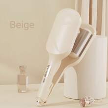 40毫米卷发棒/波浪卷发器 - 沙滩波浪卷发棒，深波浪卷发工具，陶瓷三筒设计，四档温度调节，女士适用，防烫伤，易于使用，非常适合作为母亲节礼物，完美的母亲节礼物，米色、粉色和紫色 - 彩色 - 查看 8