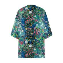 Womens Kimono Beach Cover Up Chiffon Cardigan Floral Tops Loose Capes Beach Festival Shirt - 綠色 - 查看 6