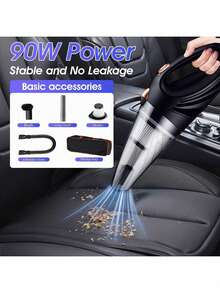 Easypie Selection 1 件装 90W 大功率车载吸尘器 - 便携式、大功率、手持式吸尘器，配备超长电源线和吸尘袋 - 汽车内饰清洁配件套装，送给朋友、毕业、返校、圣诞节装饰、情人节、父母、万圣节、感恩节、个性化定制、生日、新年等场合的最佳礼物 - 有線 - 查看 3
