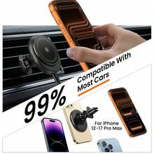 PLDHPRO 磁吸式车载充电器，15W无线快充，兼容所有智能手机，适用于 17/16/15/14/13/12系列，出风口车载手机支架 - A - 查看 5