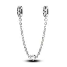 1 Pc Fashion Heart Sparkling Beads Dangle Charm Silver Plated Fit Bracelet Necklace DIY Holiday Gift - Multicolor - View 5