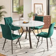 Dining Table & Chair Sets - Black White + Green + MDF+Steel - View 12