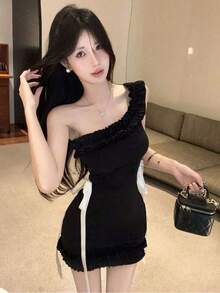 Women Short Dresses - Black - View 1