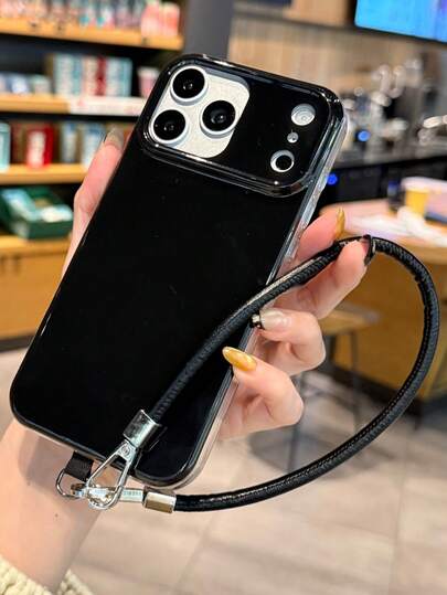 Cute Candy Color With Lanyard Phone Case Compatible With IPhone 17 Pro Max 17 Pro 15 Pro Max 16 15 14 13 12 Pro Max 13 14 12 Pro 14 15 16 Plus 11 Minimalist Style Shockproof IMD Hard Back Cover