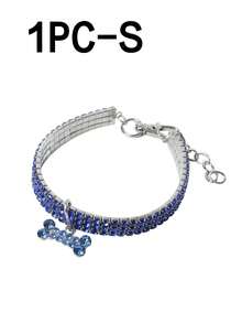 Collier pour animaux de compagnie en cristal scintillant - avec pendentif en forme d'os, convient aux chiens et aux chats, matériau élastique ajustable et confortable pour les petits chiens/chiots et les chats, convient pour un port quotidien, la photographie, les fêtes, les mariages, les vacances, cadeau parfait pour vos animaux de compagnie bien-aimés - Multicolore - Voir 12