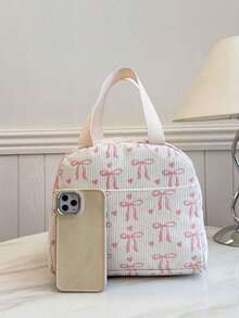 Portable Lunch Bag, Insulated Lunch Box, Bento Bag, Dinner Insulated Bag, Thickened Cute Lunch Fruit Bag For Students, Pink Leopard & Floral Lunch Bag, Women Lunch Box, School & Travel Insulated Lunch Bag, Waterproof Insulated Lunch Bag - 粉紅色 4 - 查看 1