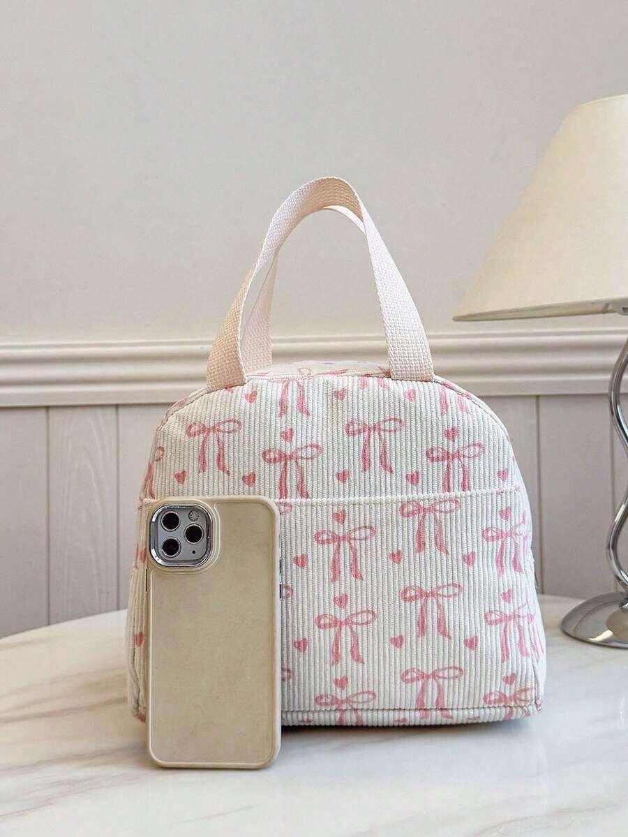 Portable Lunch Bag, Insulated Lunch Box, Bento Bag, Dinner Insulated Bag, Thickened Cute Lunch Fruit Bag For Students, Pink Leopard & Floral Lunch Bag, Women Lunch Box, School & Travel Insulated Lunch Bag, Waterproof Insulated Lunch Bag - 粉紅色 4 - 查看 1