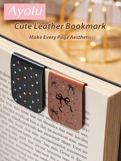 Ayotu 1 pieza Marcapáginas magnético con diseño de lazo y corazón, apto para unisex para libros/cuadernos/planificadores, gran regalo para padre, novio, madre, familia, perfecto para amigos/compañeros de clase/familia/maestros/amantes de los libros, accesorio para libros