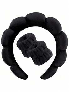 6-Piece Luxury Microfiber SPA Headband And Wristband Set, Face Wash Headband, Makeup Headband, Skincare Headband, Velvet Fluffy Sponge Headband, Soft Absorbent Terry Cloth Bubble Headband, Suitable For Skincare, Makeup Removal, And Bathing, Suitable For Women And Girls, Skincare Headband, Beauty, Skincare Products, SPA, Self-Care, Skincare Tools, Facial Care, Beautician Supplies, Skin, Facial Cleanser, Facial Care - Hair Accessory Set - View 11