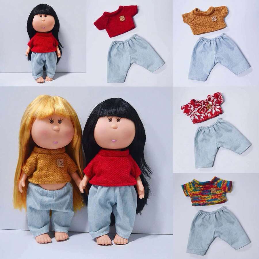 【仅服装】新款热销米娅西班牙土豆娃娃毛衣套装，陶瓷睡娃娃服装 - 彩色 - 查看 1