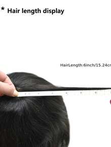 Men's PU Hair Clips, Made Of European Hair, With Dimensions Of 8X10 Inches, Featuring A 0.04mm Fine Leather Hair Replacement System And All V-Shaped Loop Hair Clips - Multicolor - View 5