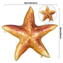 2/4个26英寸大号海星造型铝箔气球，适合海洋、美人鱼主题生日派对、沙滩派对装饰 - 海星 - 查看 4