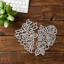 Creative Flower Dies, DIY Scrapbooking Album And Embossing Stencil, Greeting Card Making Tool, Card Paper Cutting Crafts ,Gift Card Making Template Die Cuts. - Silver - View 8