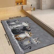 1 Confezione Zerbino antiscivolo con motivo a 5 gattini - Morbido e confortevole in materiale finto cachemire, tappetino da bagno lavabile in lavatrice, adatto per decorazione di casa, bagno, cucina e corridoio - Retro in silicone antiscivolo - Motivo a gatto su sfondo grigio - Visualizzare 13