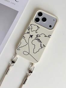 Leather Strap With Airplane Pattern, Suitable For 13/14/15/16/17 Pro Max - Off-white - View 2