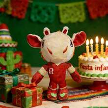 Mascota Oficial Mundial 2026 México United States Canada: Peluche de Colección Alce de Canadá con Caja de Regalo de Lujo, Llavero Temático y Stickers - Set de Souvenir de Fútbol Premium para Fans y Niños - Rojo - Ver 7