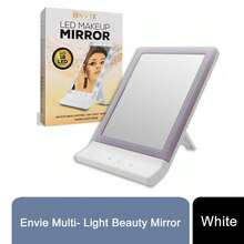 Envie USB And Battery Operated Multi- Light Beauty Mirror, White - White - View 1