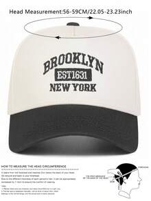 BONNY BOOM 1顶绣有“BROOKLYN NEW YORK”字样的撞色棒球帽/卡车帽，适合海滩、钓鱼、派对、高尔夫、乡村风格等场合，可作为礼物送给朋友，春夏秋冬四季皆宜，也适合度假、旅行等场合。 - 拼色黑色 - 查看 3