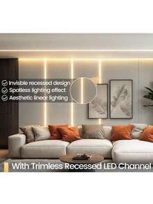 Kit de 18 Perfiles para Tiras LED | Sistema de Instalación Rápida en Falso Techo | Iluminación Moderna para Interiores | Ideal para Salas, Dormitorios y Decoración del Hogar - Estrella - Ver 8